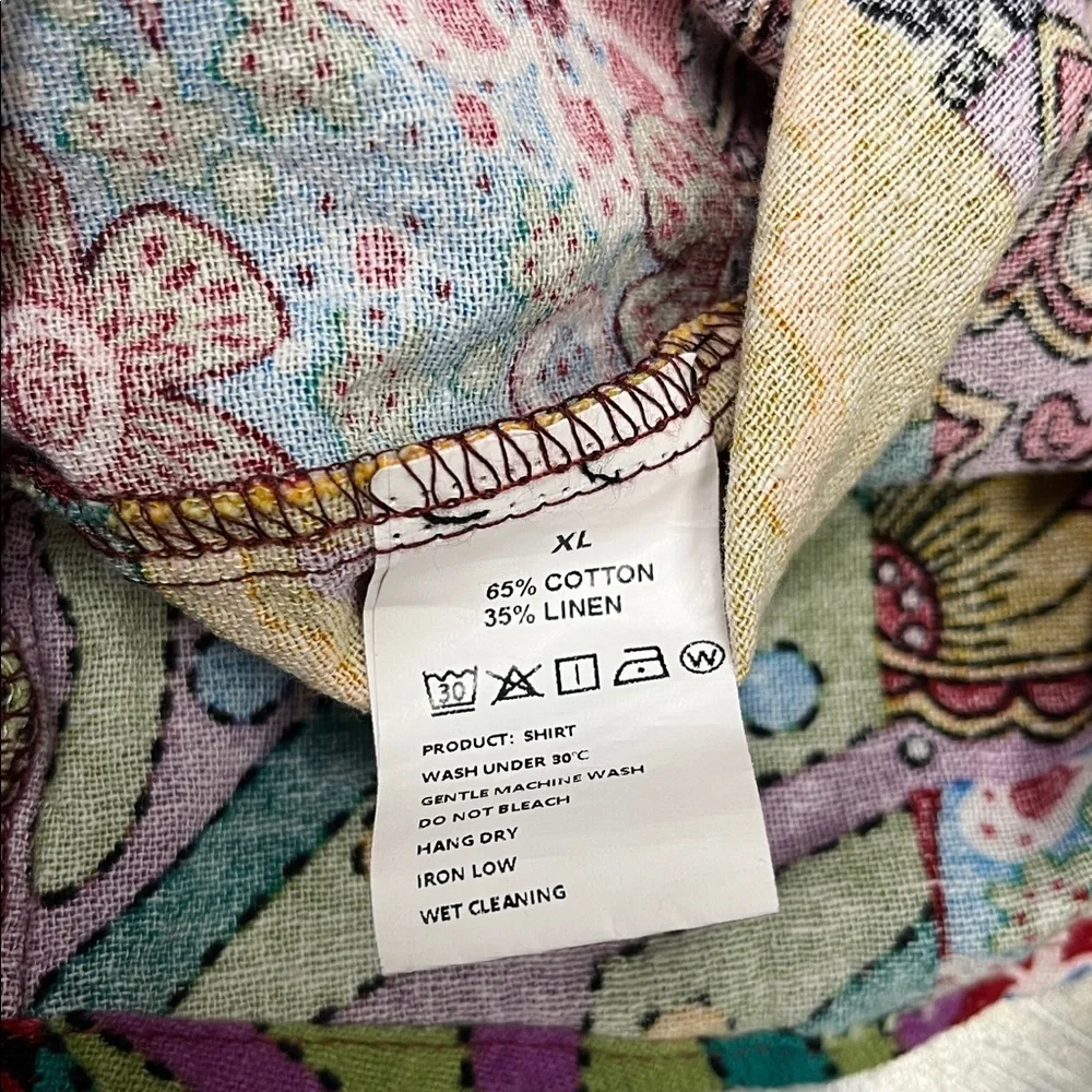 QZH.DUAO Colorful Patchwork Men's Shirt size XL - Picture 3 of 4